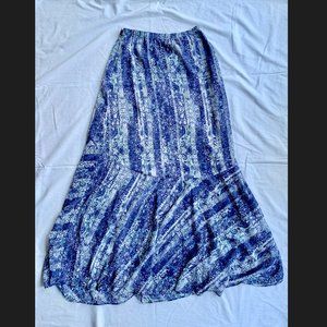 Blue Boho Skirt - Maxi Length